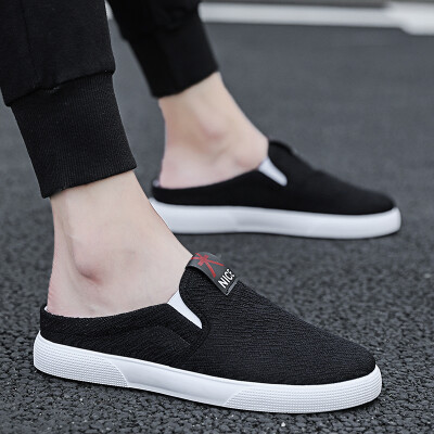

In summer the Korean version of mens slippers&sandals outdoor sandals wear canvas semi-trailer personality summer Baotou tid