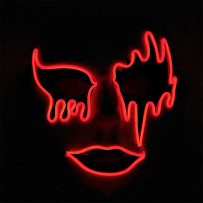 

New Hot Luminous Halloween Masquerade Cosplay Mask Full Face Party Grimace Mask Glowing Cold Light Mask Decoration