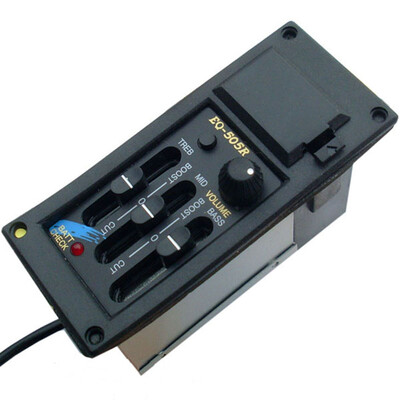 

EQ-505R 3-Band Preamp Pickup Acoustic Guitar Tone Volume Amplifier EQ Piezo Pickup