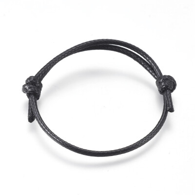 

Korea Waxed Polyester Cord Bracelet Making Adjustable Black 1-38"35cm2-58"68cm 4575mm