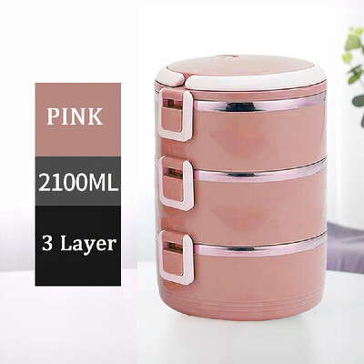 

304 Stainless Steel Lunch Box Round Bowl 700ml Thermal Insulated Meal Box Leakproof Single Layer for Students Office Picnic