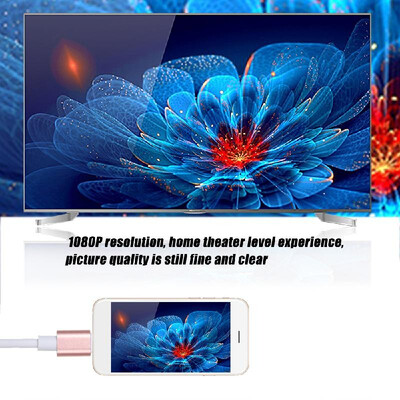 

USB to HDMI HDTV AV Cable Adapter for i-Phone 77Plus6S6Plus5S5 Charging Adapter Cable Silvery