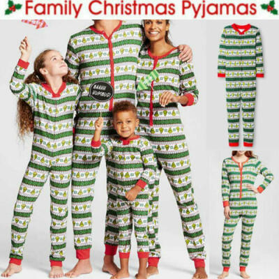 

Family Matching Christmas Pajamas Set Women Baby Kids Santa Sleepwear Nightwear