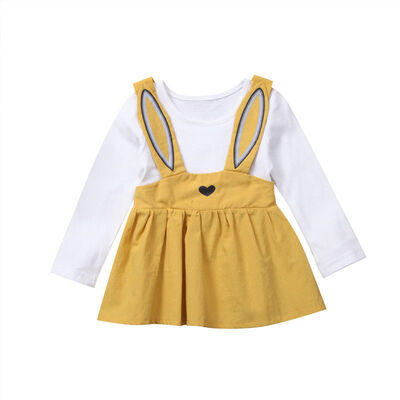 

Toddler Baby Girl Rabbit Party Dress Long Sleeve Overall Tutu Dresses Clothes