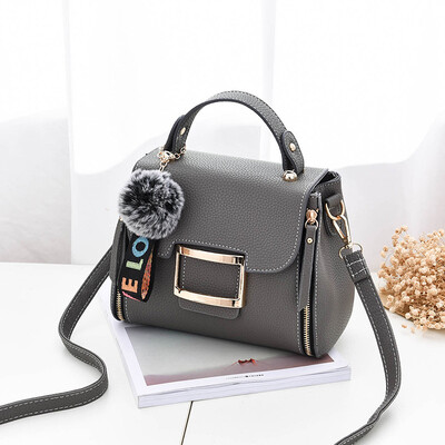 

Cross body bag trend plush simple wild pu leather small square bag shoulder portable handbag