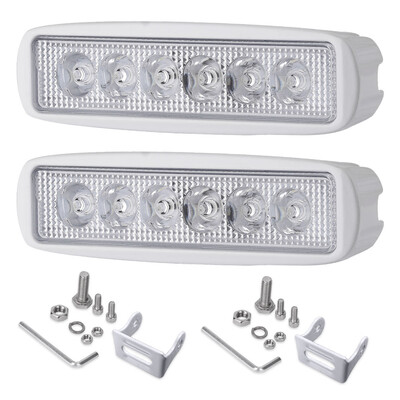

2pcs 6" 18W LED Work Light Bar Flood Beam Offroad Driving Fog Lamp ATV SUV