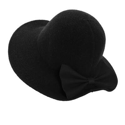 

British fisherman hat bow bow hair line hat tide autumn&winter wool hat lady dome basin hat spring warm knitted hat