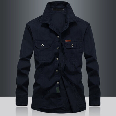 

Toponeto Men Casual Summer Solid Button Long Sleeve Turn-down Collar T-Shirt Top Blouse