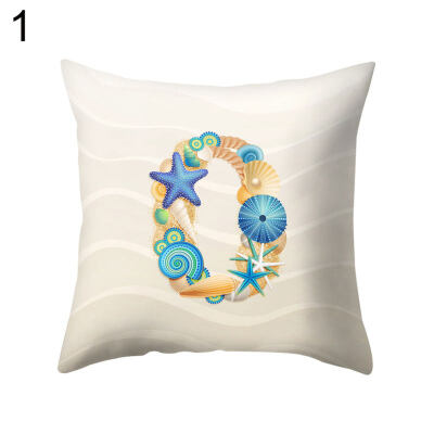 

Shell Starfish Letter Square Throw Pillow Case Cushion Cover Bedding Articles