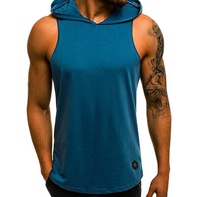 

Mens Muscle Hoodie Tank Top Bodybuilding Gym Workout Sleeveless Vest T Shirt