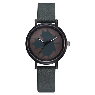 

Fashion casual ladies watch PU with maple leaf print fashion watch