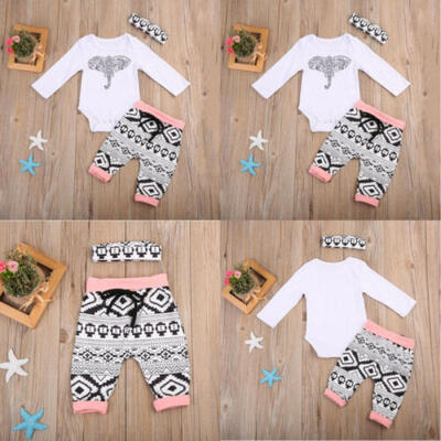 

Newborn Baby Boy Girl Unisex Romper Bodysuit Pants Outfit Set Clothes