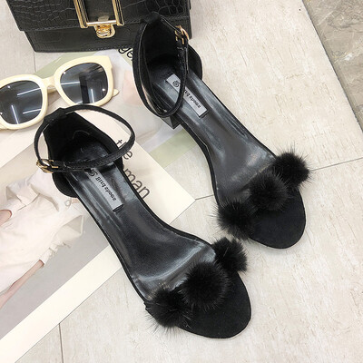 

Summer buckle sandals fairies fashionable sexy thick heels&high heels