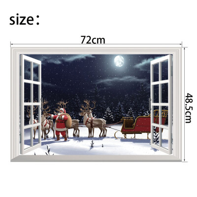 

Gobestart Christmas Holiday Window 3d Wall Stickers Christmas Decoration 3D Wall Stickers