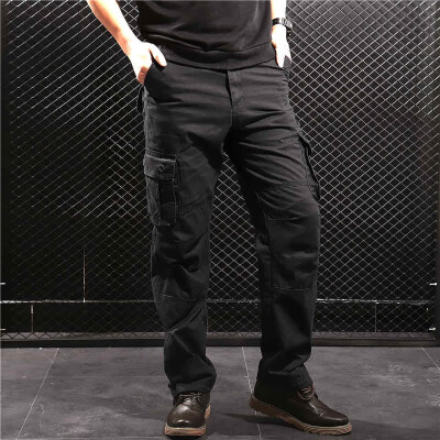 

SQSI mens summer trousers loose casual pants loose tight waist multi-pocket pants thin section 4884