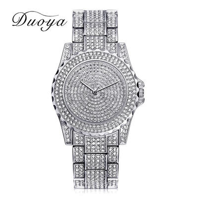 

Duoya Women Quartz Watch Fashion Bling Casual Ladies Watch Female Quartz Gold Watch Crystal Diamond For Women Clock