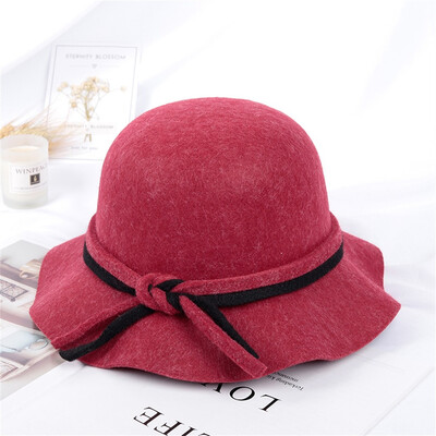 

Tailored Female Autumn Winter Fashion Casual Hat Dome British Top Hat