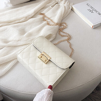 

Casual temperament Sen wild slanting small square bag 2019 new Korean fashion simple rhombic chain shoulder bag