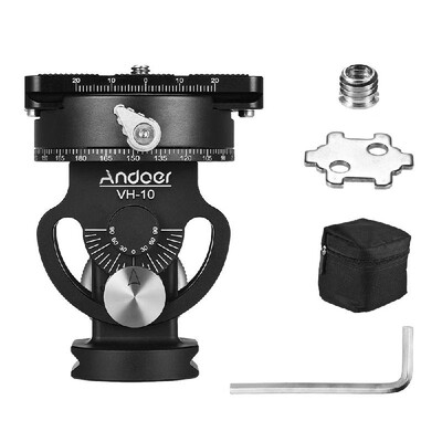 

Andoer VH-10 2 Way PanTilt Tripod Head Panoramic Bird Watching Photography Head with Quick Release Plate 3 Bubble Level Carry Bag
