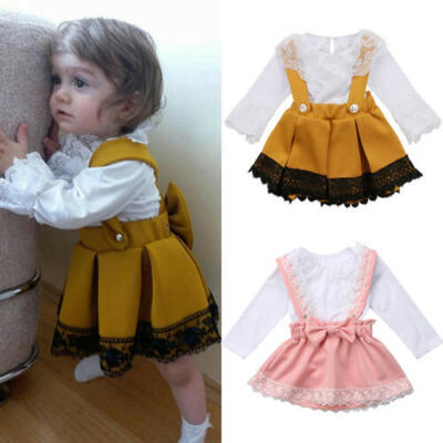 

Newborn Kid Baby Girl Lace Bodysuit Romper Bow Princess Party Skirt Dress Outfit