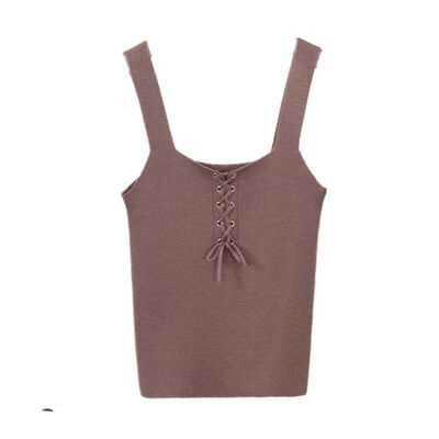 

Women Strappy Straps Wrapped Chest Slim Knitting Vest Bottoming Stretch Sling Bottoming Camisole