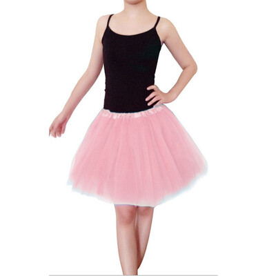 

Women Girls Casual Mini Skirt Ballet Dancewear Layers Elastic Waist Solid Color