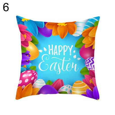 

Easter Flower Egg Rabbit Throw Pillow Case Home Car Decor Sofa Bed Cushion Cover