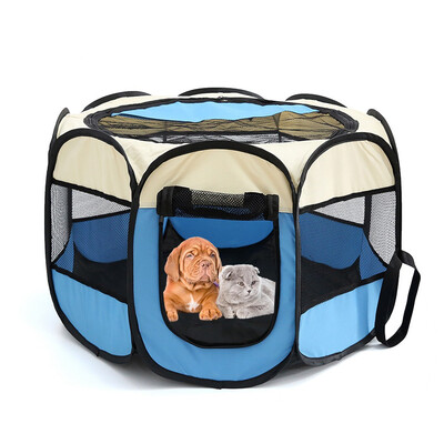 

Pet Tent Portable Removable Waterproof Folding Dog House Soft Kennel Cat Cage