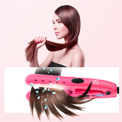 

〖Follure〗Heating Ceramic Mini Portable Straightener Straight Hair Dry And Wet Use Curler