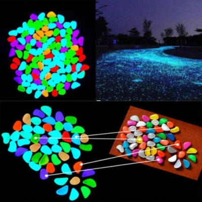 

100pcs Glow in The Dark Stones Pebbles Rock FISH TANK AQUARIUM Garden Road Decor NEW