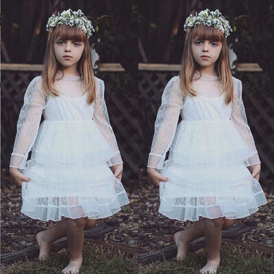 

Princess Wedding Party Lace Birthday Dress Skirt Tutu Dresses for Baby Girl 0-5Years