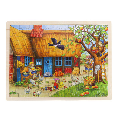 

Gotoamei Wooden Apple House Puzzle Educational Developmental Baby Kids Training Toy A