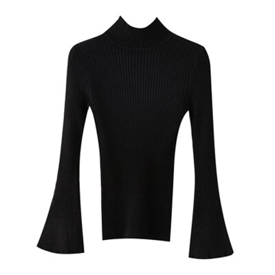 

Sweater bottoming half-high collar Autumn Winter Korean sweater women Long-sleeve Solid Turtleneck Knitted Sweater Pullover Slim