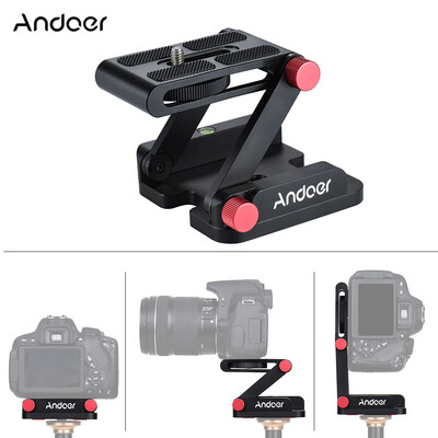 

Andoer New Z-shaped Aluminum Alloy Foldable Camera Camcorder Desktop Holder Quick Release Plate Tilt Head for Nikon Canon Sony Pen
