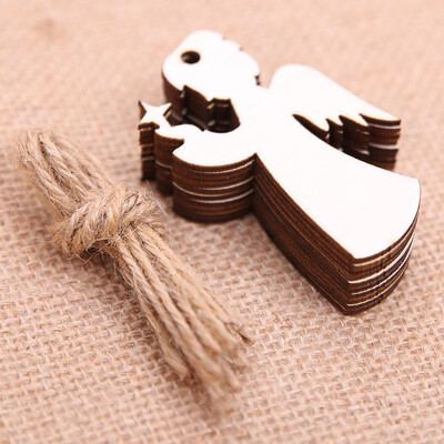 

Toponeto 10 Pieces DIY Wooden Pendant Ornaments for Christmas Tree&Party Decorations