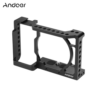 

Andoer Camera Cage Top Handle 15mm Rod Baseplate Kit Video Film Movie Making Stabilizer Aluminum Alloy 14 Inch Screw with Col