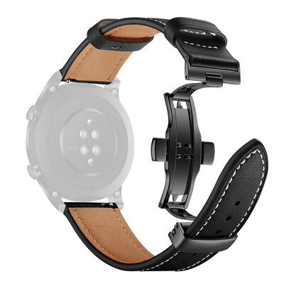

〖Follure〗Black Butterfly buckle Leather Wrist Watch Strap Band For Huawei Honor magic 2
