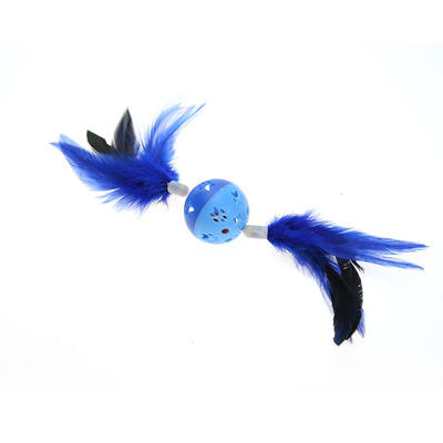 

Pet Cat Toy Cute Paw Print Feather Bell Ball Interactive Funny Playing Toys