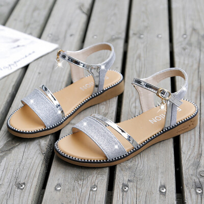

Sandals female summer buckle belt Joker student Korean version of womens shoes soft bottom fairy wind woman flat sandals