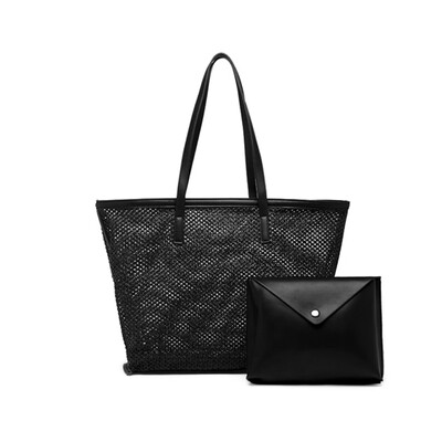 

ESHUNFA 2019 autumn new Lafite woven bag ladies portable mother bag Tote big bag ES1210