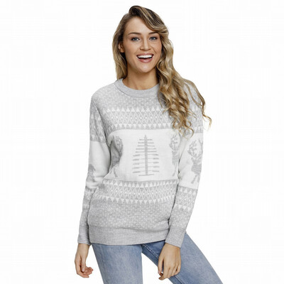 

Round neck long-sleeved elk sweater pullover sweater sweater sweater