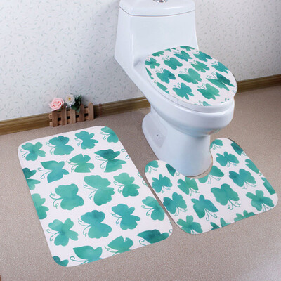 

Gobestart Bathroom Toilet Three Piece Floor Mat Door Mat Bathroom Carpet