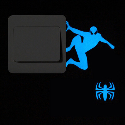

1pcs Luminous Switch Sticker Cartoon Glowing Wall Stickers Dark Glow Blue-Light