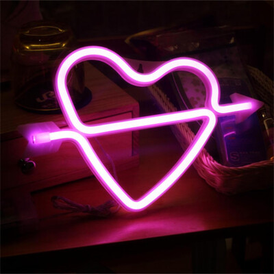 

〖Follure〗Cupid Love Through Heart LED Pink Night Lamp Table Light