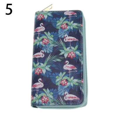 

Flamingo Print Faux Leather Long Purse Women Zipper Clutch Phone Holder Wallet