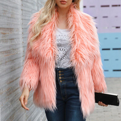 

Toponeto Womens Ladies Warm Faux Fur Coat Jacket Winter Solid Parka Large Lapel Outerwear