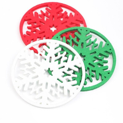

Christmas Snowflake Cup Pad Christmas Heat Insulation Mat Non-woven Fabric Household Goods Christmas Decorations Three Colors Rand