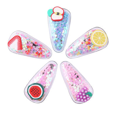 

5pcs Girls Lovely Hair Clip Princess Snap Hairpin Cartoon Fruit Barrette