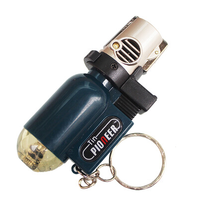 

2pcs Cigarette Accessories Pendant Torch Cigar Lighter Refillable Windproof Cylindrical Shape Butane Gas Lighters Transparent with
