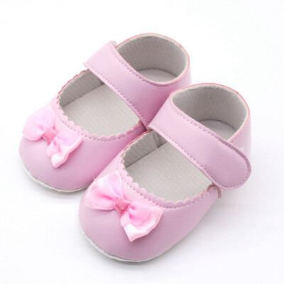 

Toddler shoes for girl Bow knot solid color shallow mouth princess shoes baby shoes baby solid color for 0-18M